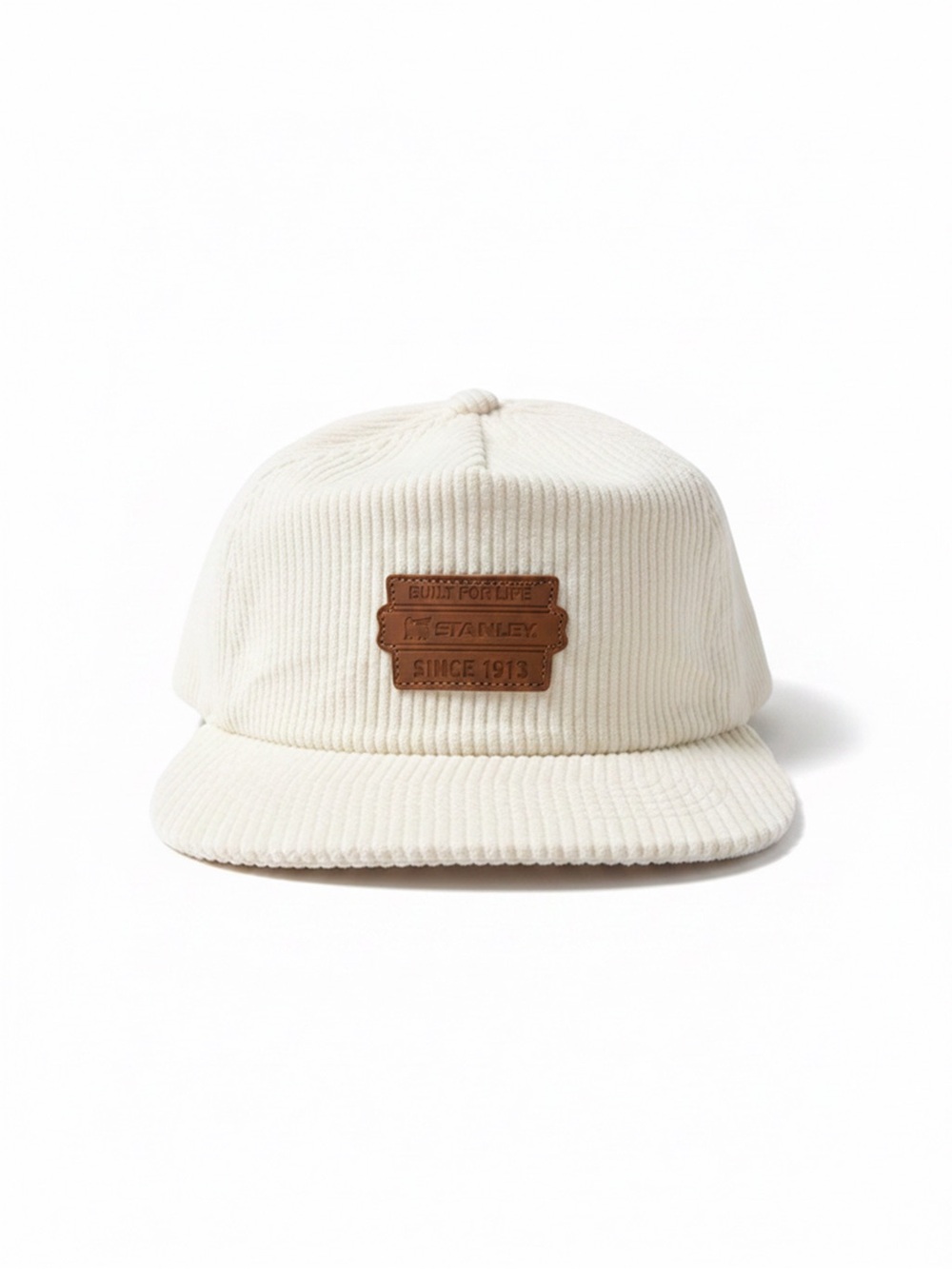 Stanley Cream Cap with Brown Leather Patch